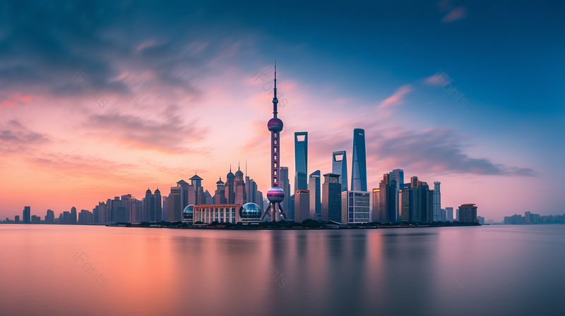 蓝天下海面远处的小镇实拍摄影图,高清,摄影图,摄影图片,图片大全,摄影图免费下载